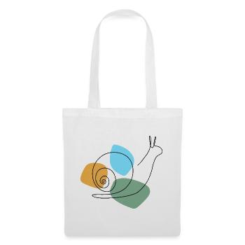 Lineart Snail with Pastel Shapes - Tote Bag - white - Front