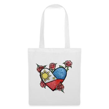 Heart of the Philippine Flag with Roses - Tote Bag - white - Front