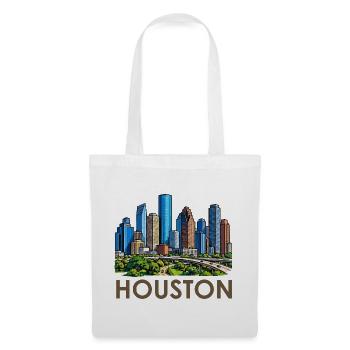 Houston Skyline Stadtlandschaft - Stoffbeutel - Weiß - Vorne
