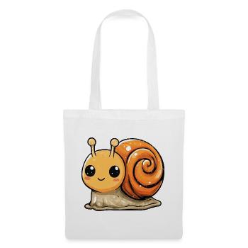 Orangene Schnecke Spiraldesign - Stoffbeutel - Weiß - Vorne