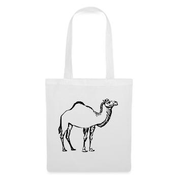 Kamel schwarz Geschenk  - Stoffbeutel - Weiß - Vorne