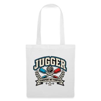 Jugger Teamsport mit Pompfen - Stoffbeutel - Weiß - Vorne
