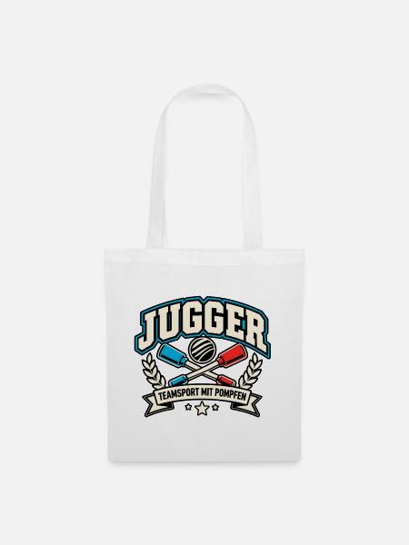 Jugger Teamsport mit Pompfen - Stoffbeutel - Weiß
