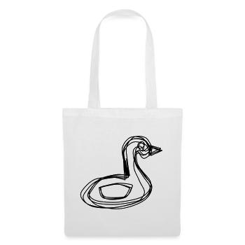 Schwan handgezeichnet - Stoffbeutel - Weiß - Vorne