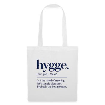 hygge - Definition - Dänemark - Denmark - Stoffbeutel - Weiß - Vorne