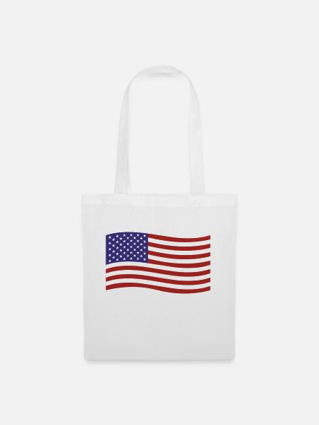 USA - Flagge - Stoffbeutel - Weiß