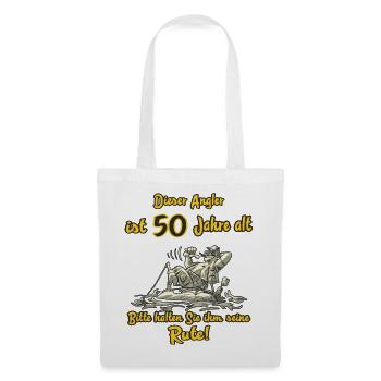 Dieser Angler ist 50 Jahre Geburtstag RAHMENLOS G - Stoffbeutel - Weiß - Vorne