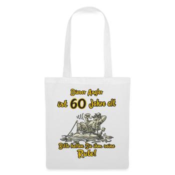 Dieser Angler ist 60 Jahre Geburtstag RAHMENLOS G - Stoffbeutel - Weiß - Vorne