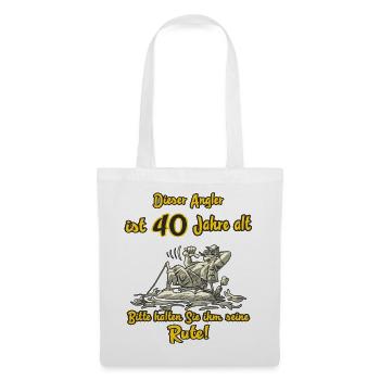 Dieser Angler ist 40 Jahre Geburtstag RAHMENLOS G - Stoffbeutel - Weiß - Vorne