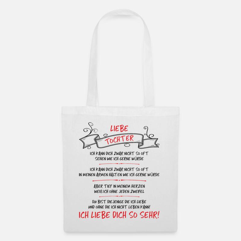 Liebe Tochter, ich liebe dich so sehr! - Stoffbeutel - Weiß