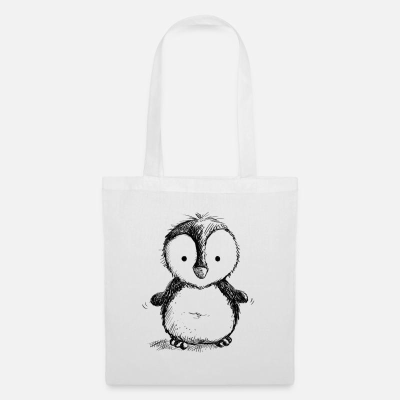 Pinguin Baby - PInguine - Wildtier - Vogel - Comic - Stoffbeutel - Weiß