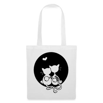 amour chats - Sac en tissu - blanc - Devant
