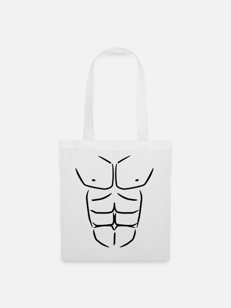 Sixpack Six pack Abs - Stoffbeutel - Weiß