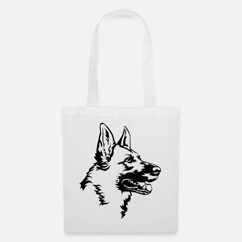 Deutscher Schäferhund Kopf - Stoffbeutel - Weiß
