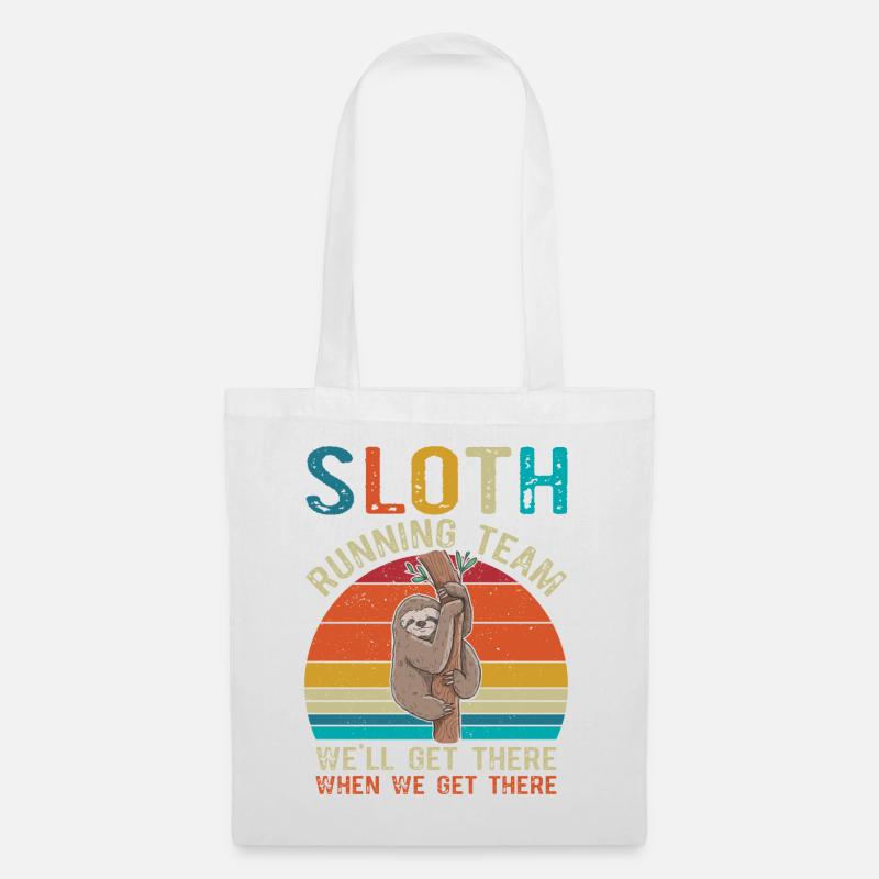 Lustige Sloth Running Team - Stoffbeutel - Weiß