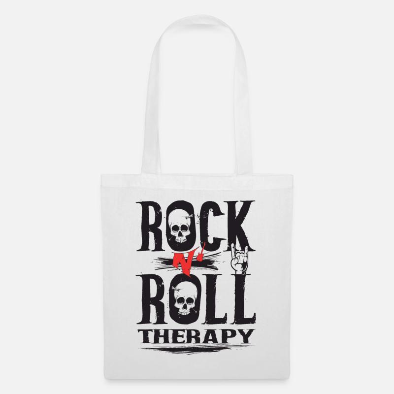 Rock n Roll therapy - Stoffbeutel - Weiß