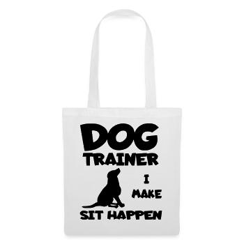 L’éducateur canin permet au chien de s’asseoir. Chemise d’humour * - Sac en tissu - blanc - Devant
