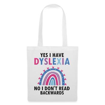 Thérapie de la dyslexie pour le mois de la dyslexie - Sac en tissu - blanc - Devant