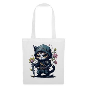 Die Ninja-Katze – einzigartig und furchtlos - Stoffbeutel - Weiß - Vorne