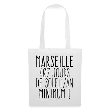 Marseille 407 jours de soleil par an  - Sac en tissu - blanc - Devant