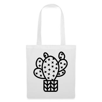 Kaktus Zimmerpflanze Botanische icon Logo Symbol - Stoffbeutel - Weiß - Vorne