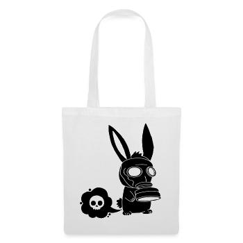 Lapin noir qui pète - Sac en tissu - blanc - Devant
