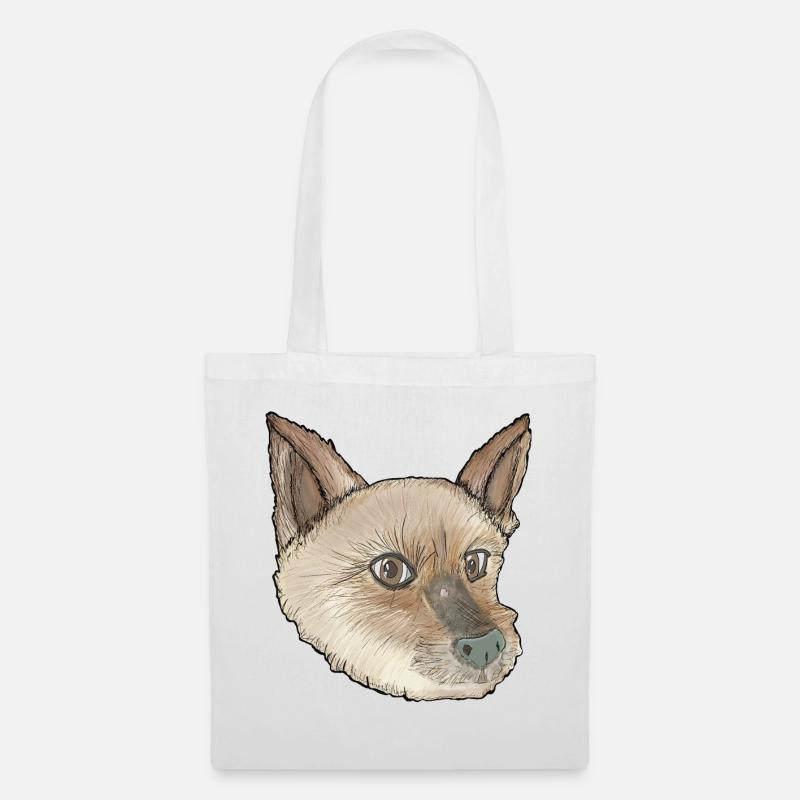 Augen der cachorro_Yorkie - Stoffbeutel - Weiß