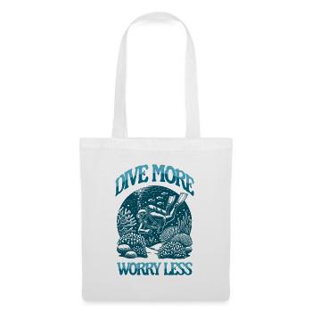 Dive More Worry Less Diver among Coral Reef Design - Tote Bag - white - Front
