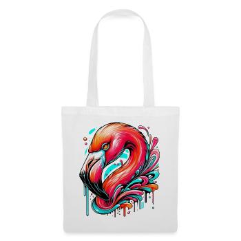 Flamant - Sac en tissu - blanc - Devant