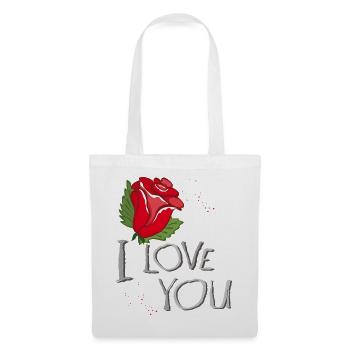 i love you Liebe Rose - Stoffbeutel - Weiß - Vorne