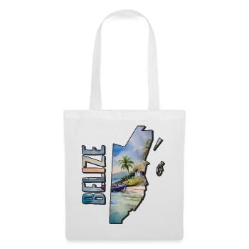 Carte à l’aquarelle Belize - Sac en tissu - blanc - Devant