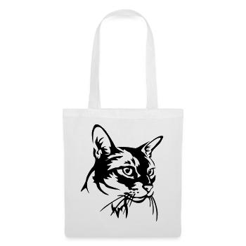 Abessiner Katze - Stoffbeutel - Weiß - Vorne