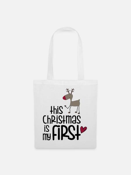 First Christmas - Stoffbeutel - Weiß