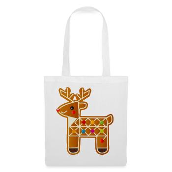 Reindeer in gingerbread design for Christmas - Tote Bag - white - Front