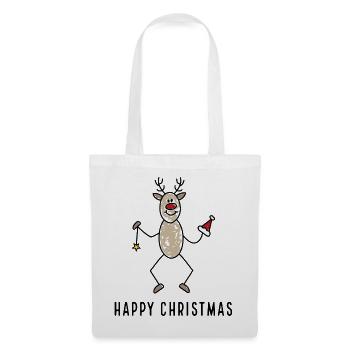 happy christmas - Stoffbeutel - Weiß - Vorne