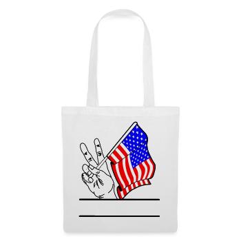 Flagge USA transparentes Peace-Zeichen Textraum - Stoffbeutel - Weiß - Vorne