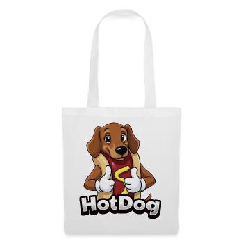 Hotdog Hot Dog Teckel Fastfoot Fast Foot drôle - Sac en tissu - blanc - Devant