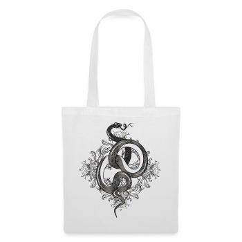 Ornement de serpent mystique – Élégant et puissant - Sac en tissu - blanc - Devant