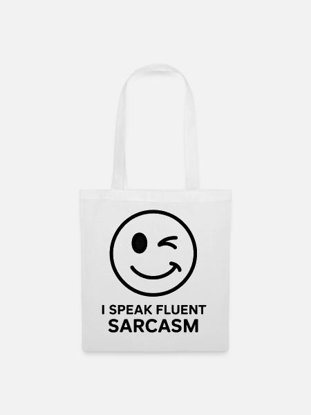 Expressive Winks und Sarcasm Design - Stoffbeutel - Weiß