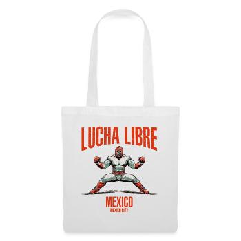 Maskiert Lucha Libre Luchador Mexikanisches Wrestling - Stoffbeutel - Weiß - Vorne