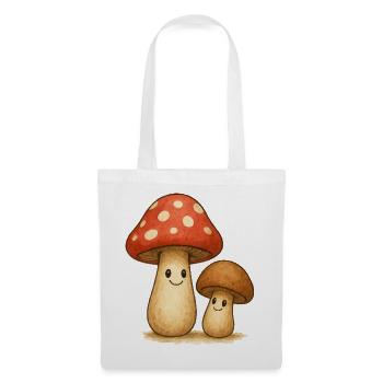 Motifs de champignons ludiques pour les enfants et les amoureux de la nature - Sac en tissu - blanc - Devant
