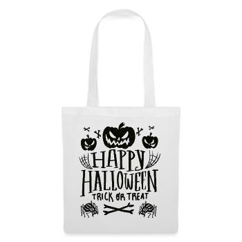 Fröhliches Halloween-Süßes oder Saures - Stoffbeutel - Weiß - Vorne