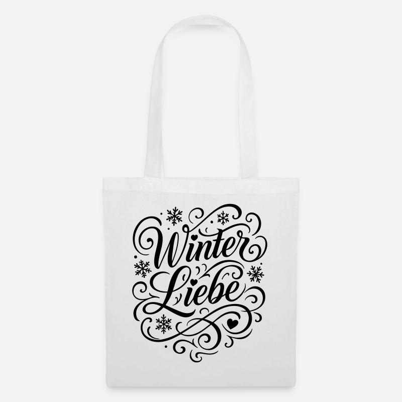 Winter Liebe Spruch - Stoffbeutel - Weiß