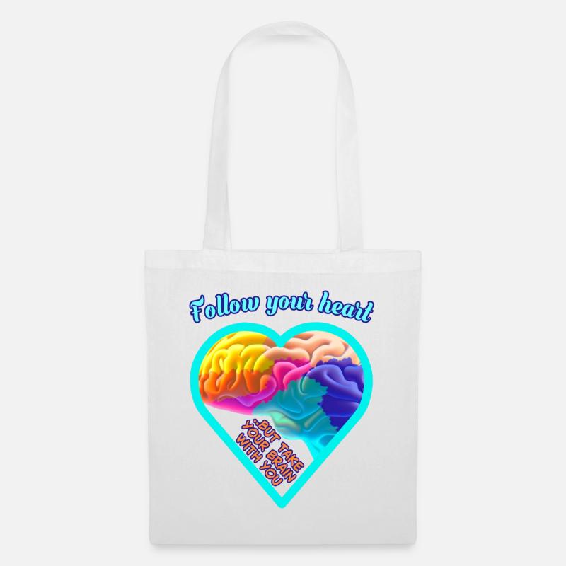 Brain & Heart - Tote Bag - white