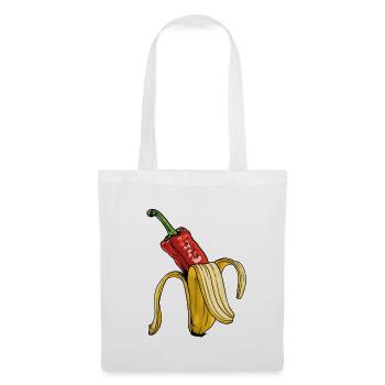 Surreale Pepper-Banane Kunst - Stoffbeutel - Weiß - Vorne