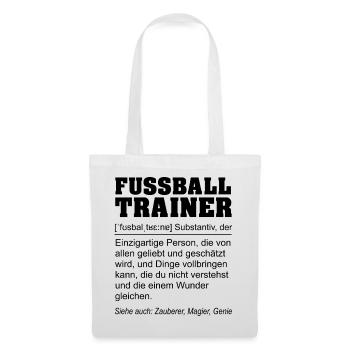 Lustige Definition Fußballtrainer Geschenk - Stoffbeutel - Weiß - Vorne
