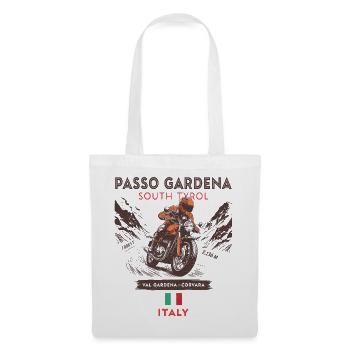 Passo Gardena Motorcycle design– Dolomites  - Sac en tissu - blanc - Devant