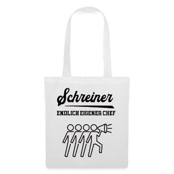 Schreiner Chef Selbstständigkeit Firma Schreinerei - Stoffbeutel - Weiß - Vorne