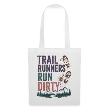 Trailrunner laufen schmutzig - Stoffbeutel - Weiß - Vorne
