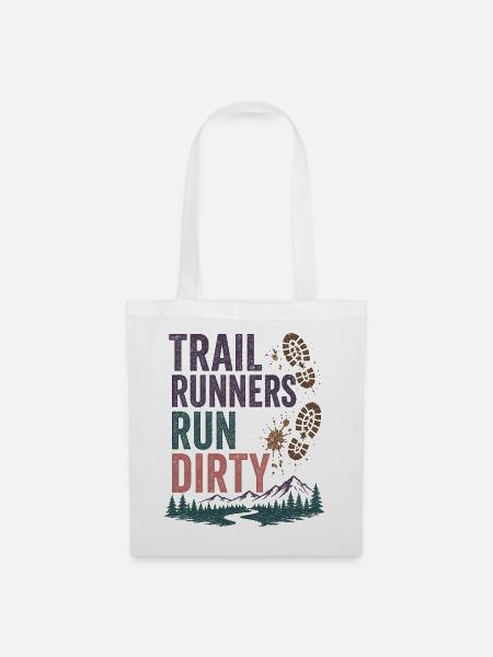 Trailrunner laufen schmutzig - Stoffbeutel - Weiß